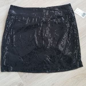 Forever 21 black sequin mini skirt NWT